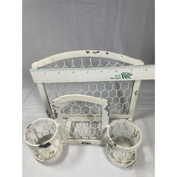 Vintage Cottagecore Chicken Wire Napkin Salt & Perrper Shaker Holder - Picture 8 of 9